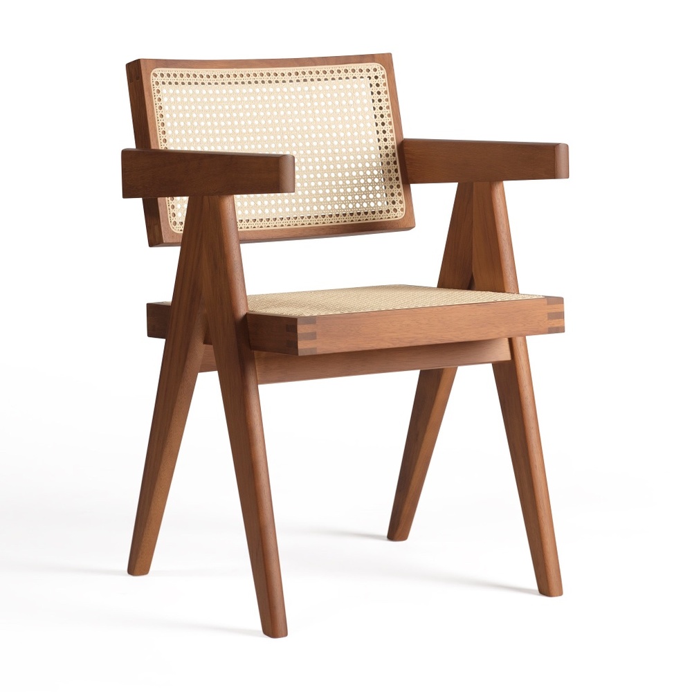 Pierre Jeanneret Dining Chair, Traditional Teak